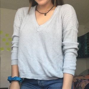 pale blue sweater